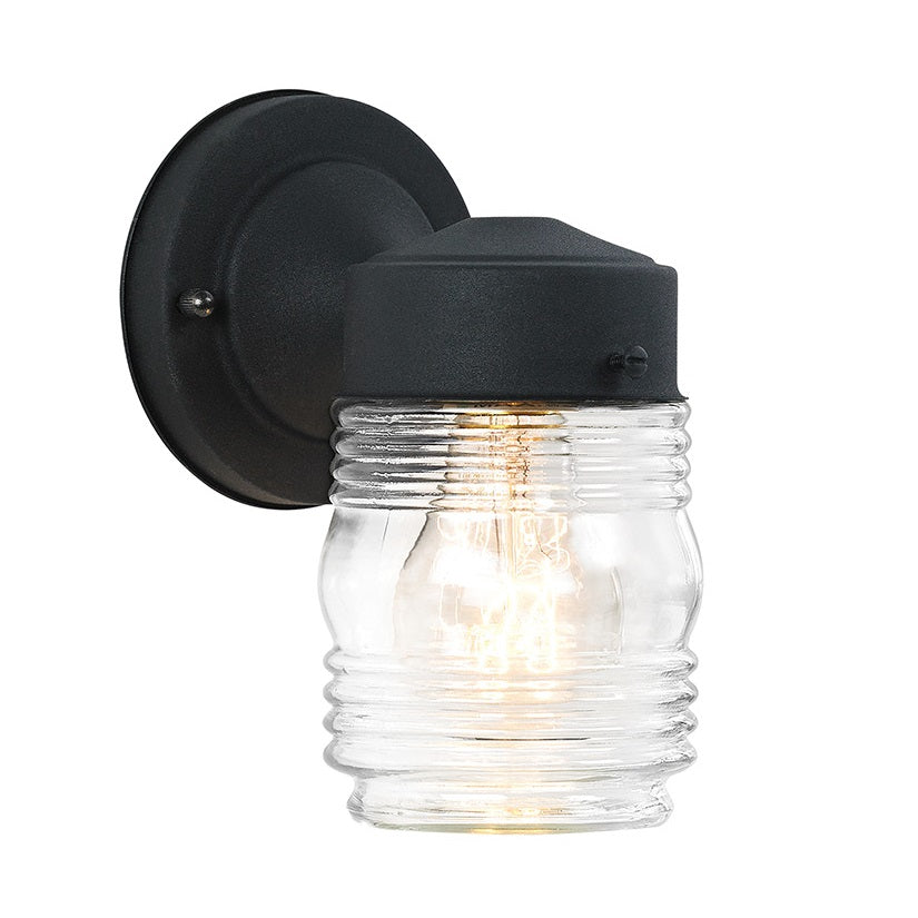 Wagner Outdoor Wall Lantern - Waterproof Black Exterior Light Fixture for Porch, Patio & Garden - Durable Weatherproof Sconce with Clear Glass for Elegant Home Lighting