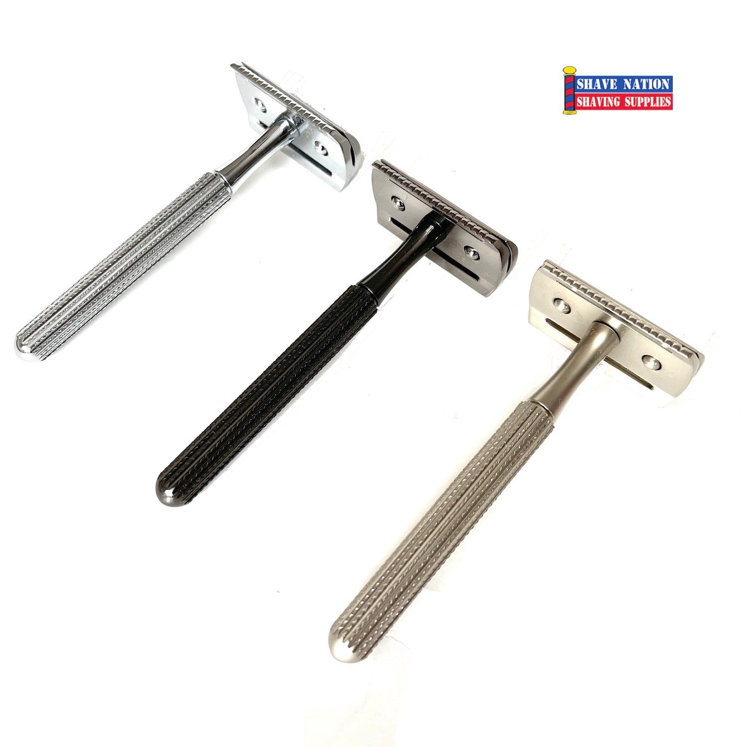 Parker 78R 3-Piece Closed Comb Safety Razor for Men - Stainless Steel Double Edge Razor with Classic Handle - Perfect for Wet Shaving & Travel Grooming Kit