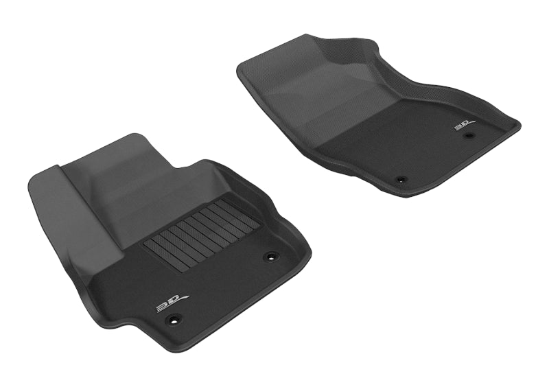 3D MAXpider Custom Fit All-Weather Floor Mats for 2010-2013 Mazda Mazda3 (1st Row) - Kagu Series Black Car Mats | Waterproof & Durable Protection for Drivers Side & Passenger Side | Perfect for Daily Commute, Road Trips & Winter Weather