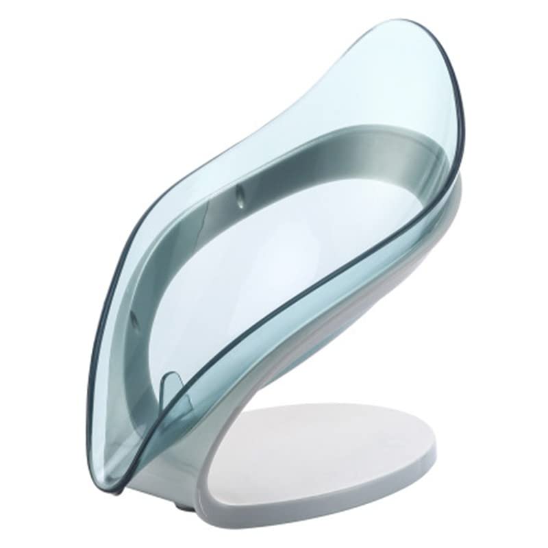 Leaf Shaped Soap Holder for Bathroom & Kitchen - Non-Slip Drain Soap Storage Box with Dish Rack - Perfect for Shower, Sink Countertop, and Vanity Organization