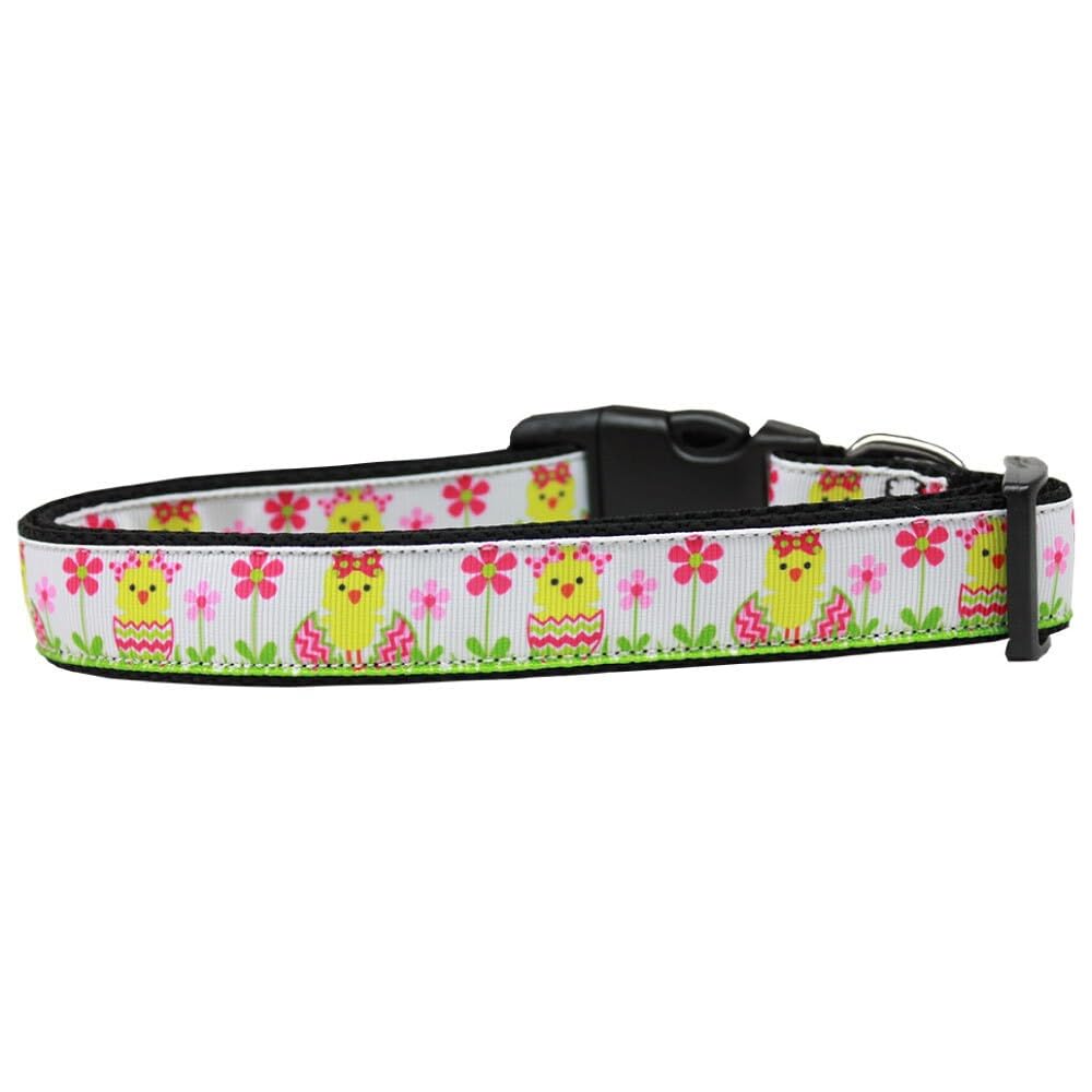 Premium Nylon Dog & Cat Collar and Leash Set - Spring Chicken Design, 1