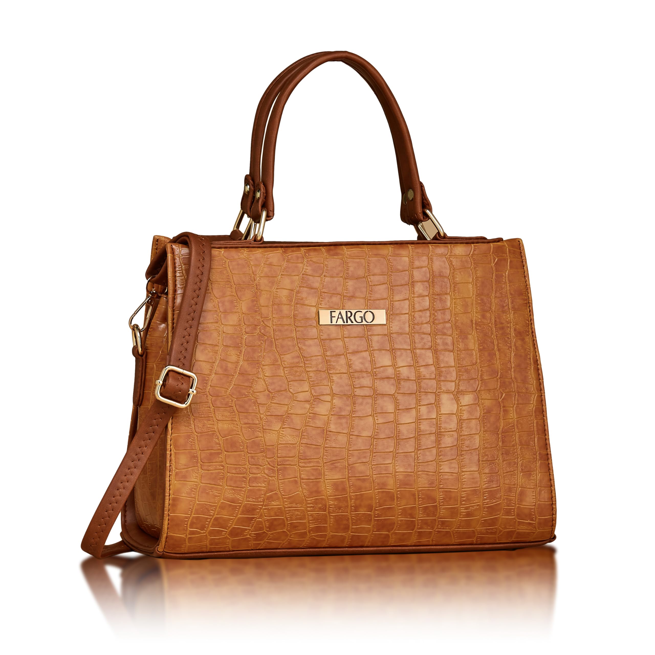Stylish Women's PU Leather Office Shoulder Bag - 12 Inch Elegant Purse for Work, Travel & Daily Use | Fargo Handbag for Professional & Casual Outfits