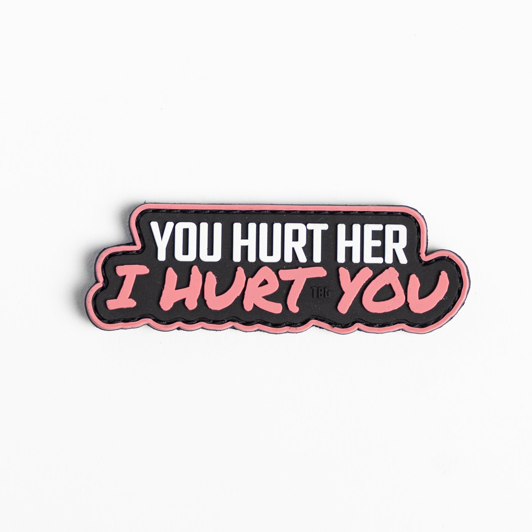 Funny Revenge Iron-On Patch - 'You Hurt Her, I Hurt You' Embroidered Badge for Jackets, Bags & DIY Crafts - Perfect for Punk Fashion & Biker Gear