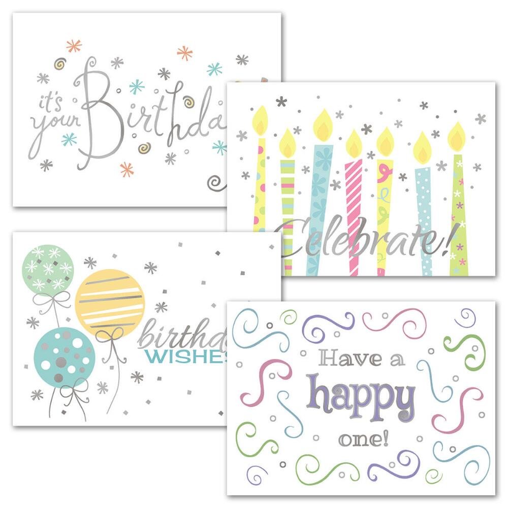 Premium Wishes Deluxe Foil Birthday Cards - Set of 8 (4 Unique Designs), 5