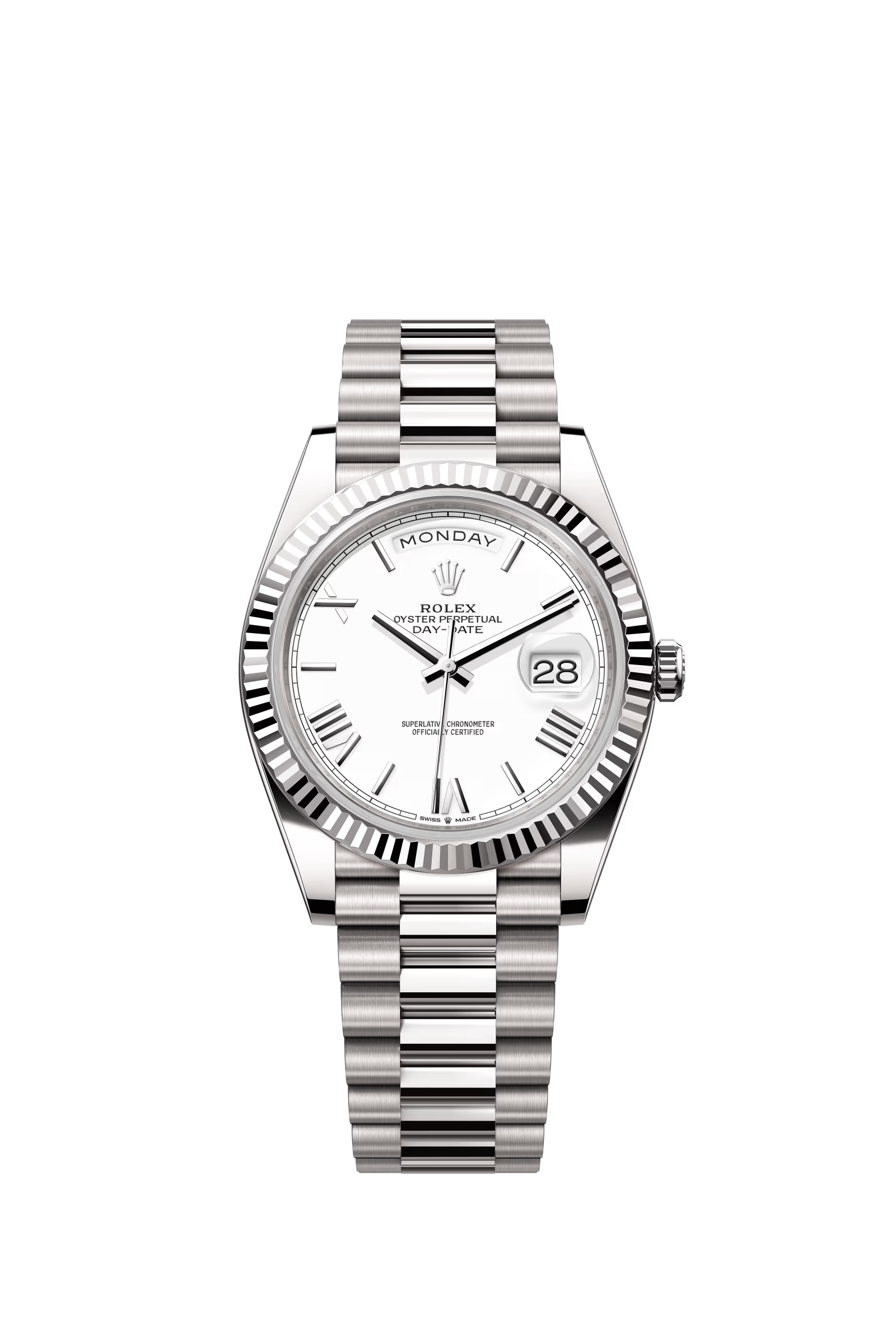 Rolex Day-Date 40mm 228239 White Gold Watch with President Bracelet & White Dial - Luxury Dress Watch for Men, Business & Formal Occasions