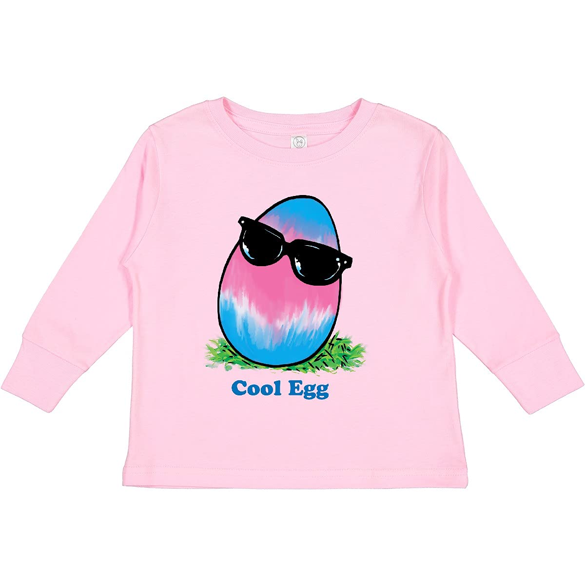 Inktastic Easter Pink and Blue Cool Egg Toddler Long Sleeve T-Shirt - Cute Holiday Outfit for Boys & Girls - Perfect for Easter Egg Hunts, Family Photos & Spring Celebrations
