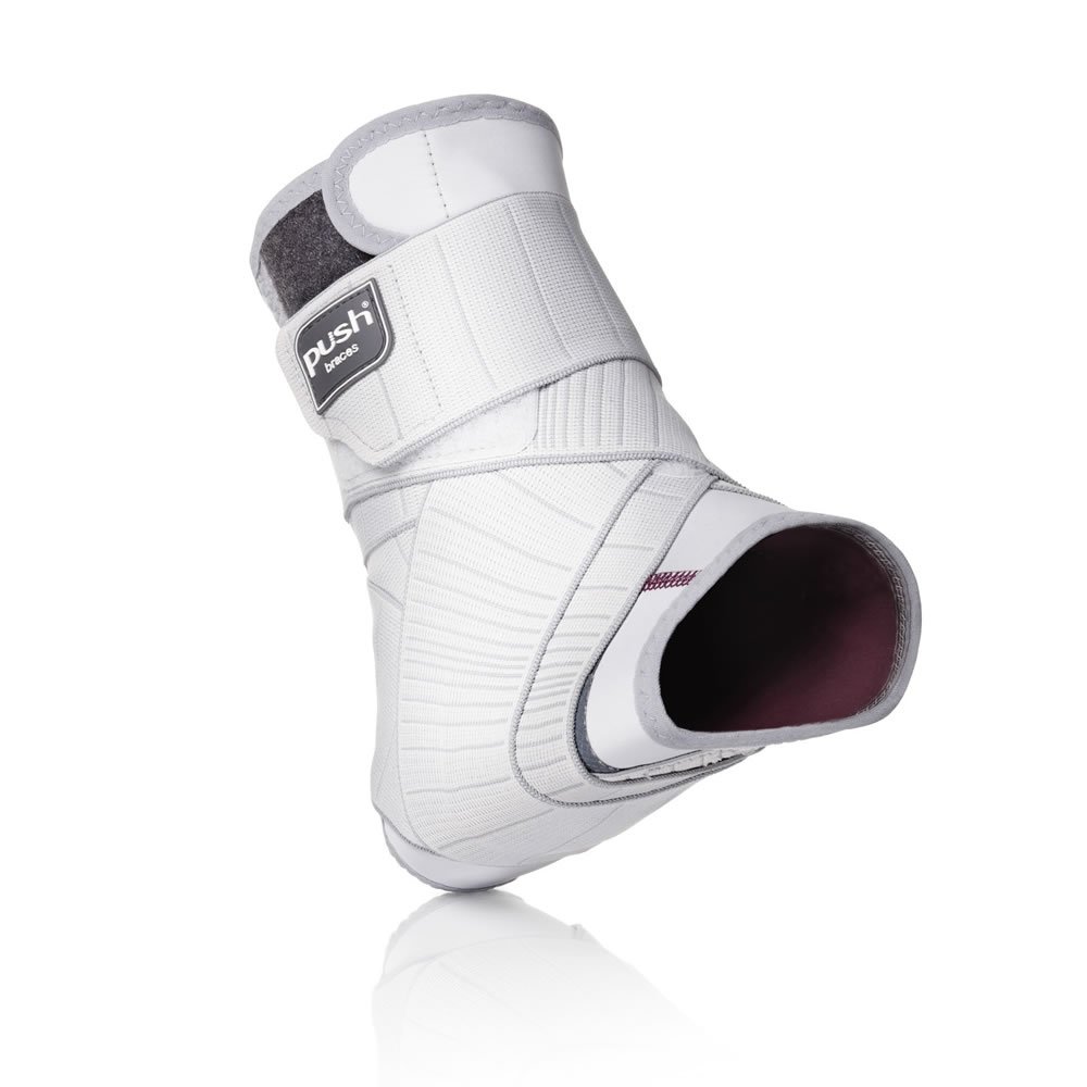 Push Med Ankle Brace - Adjustable Support for Achilles Tendon, Heel Lock Technology, Comfortable & Secure for Injury Recovery & Sports (Right Foot) - Ideal for Running, Basketball & Post-Surgery Rehabilitation
