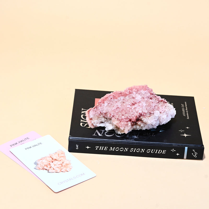 Natural Pink Halite Crystal - 5 Inch Raw Salt Rock Specimen for Home Decor, Meditation & Healing | Spiritual Gift & Collection Display