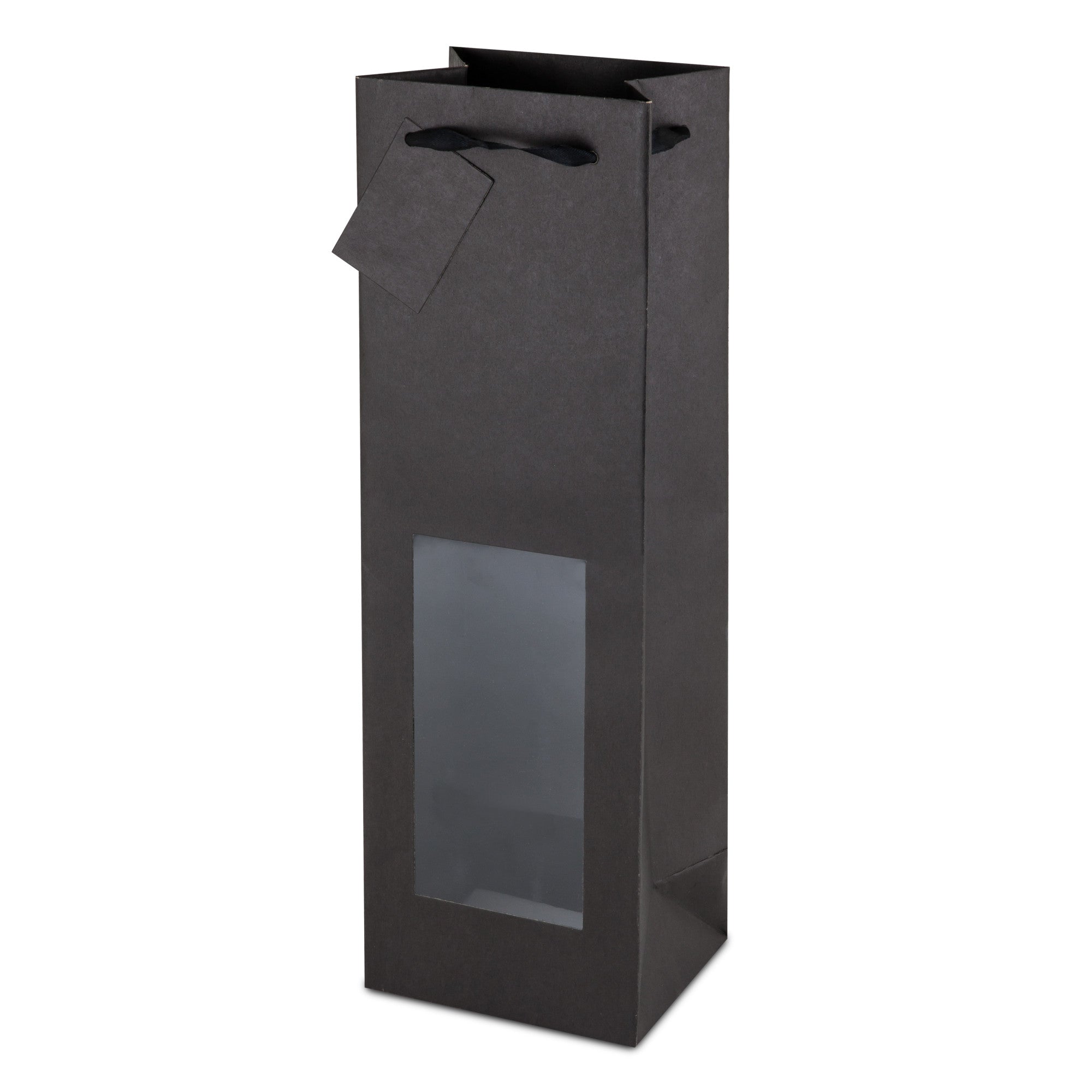 Eco-Friendly Black Kraft Wine Gift Bags with Window - Perfect for Wine Bottles, Party Favors, Wedding Gifts & Corporate Events