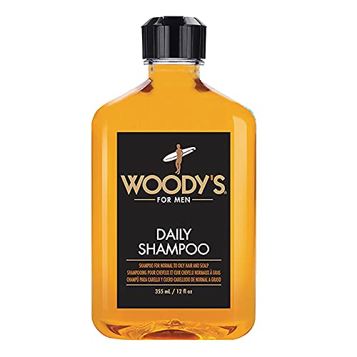 Woody's Daily Shampoo for Men - 12 Fl Oz | Natural & Refreshing Hair Care | Perfect for Daily Use & Gym Recovery