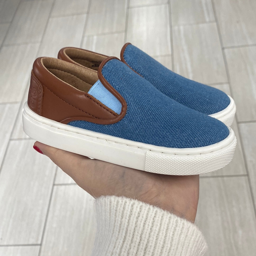 Porte Denim Blue Slip-On Sneakers for Women - Comfortable Casual Loafers for Walking, Travel & Everyday Wear