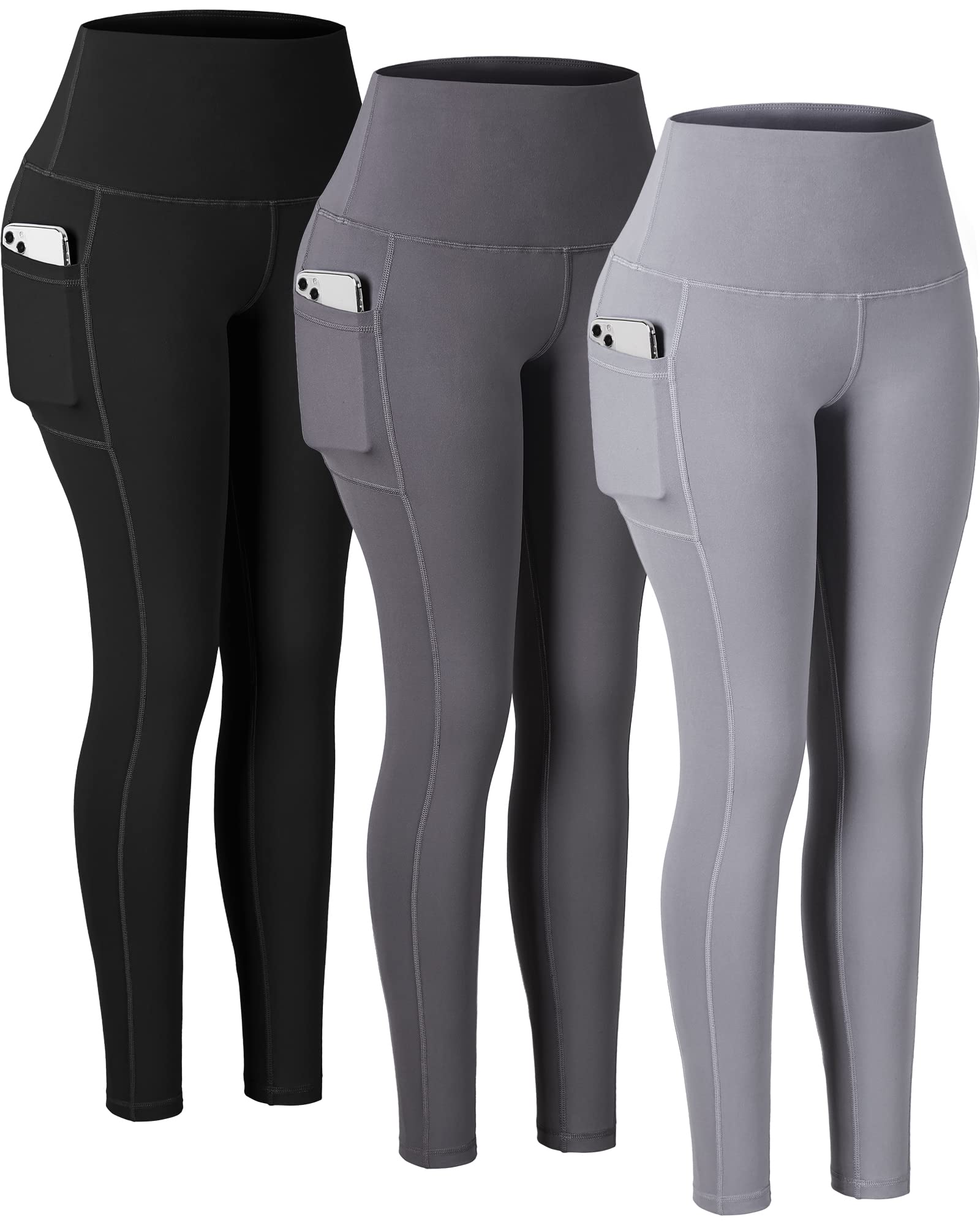 CHRLEISURE Women's High Waisted Yoga Pants with Pockets - Tummy Control Workout Leggings for Running, Gym & Lounge Wear