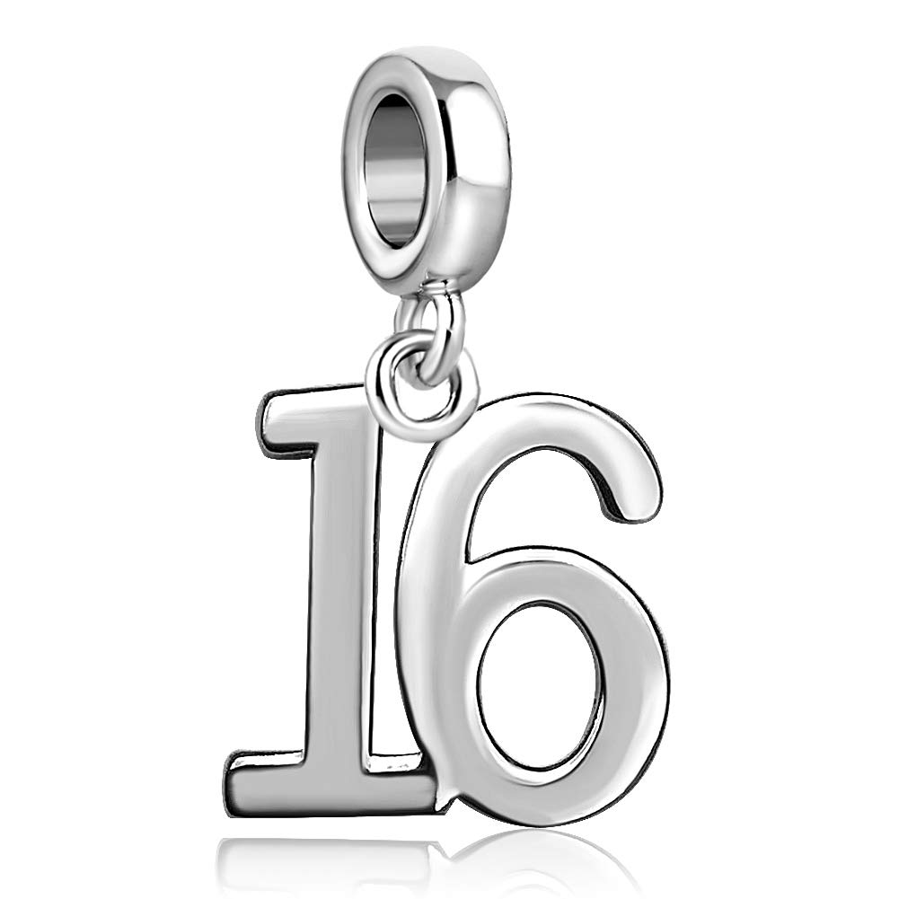 KunBead Sterling Silver Number Charms - Birthday Gift Beads for Bracelets & Necklaces, Women's Jewelry - Perfect for DIY Jewelry Making & Personalized Gifts