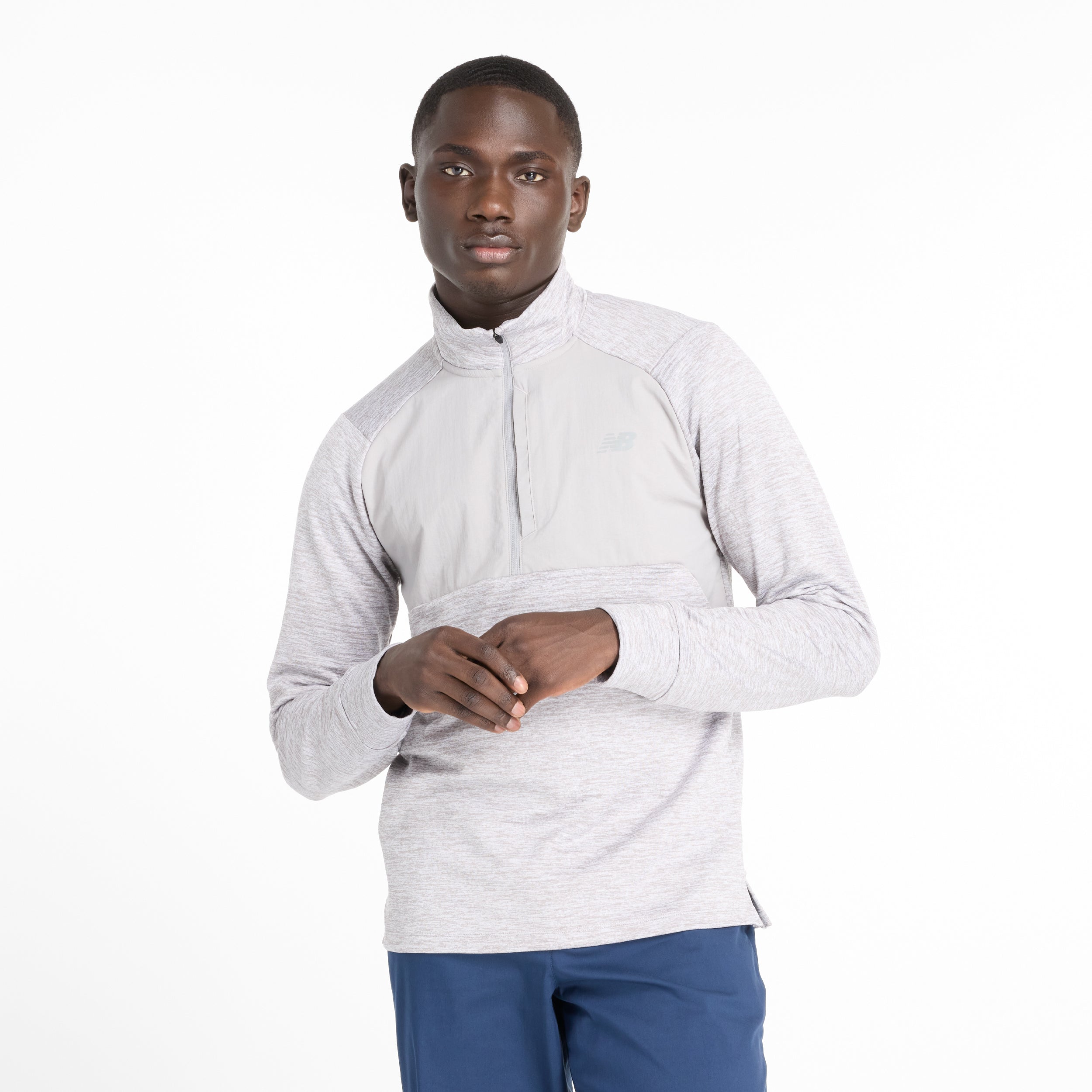 Men's Athletic Heat Grid 1/2 Zip Pullover - Breathable Workout Top for Running & Gym - Athletic Grey (AG) - Perfect for Outdoor Training & Cold Weather Layering
