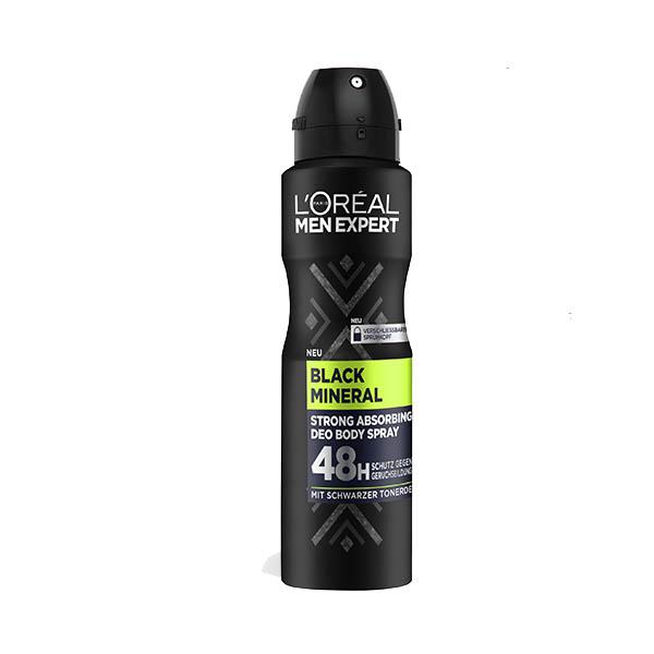 Natural Black Mineral 48H Deodorant Body Spray for Men & Women - Long Lasting Odor Protection for Gym, Work & Daily Freshness