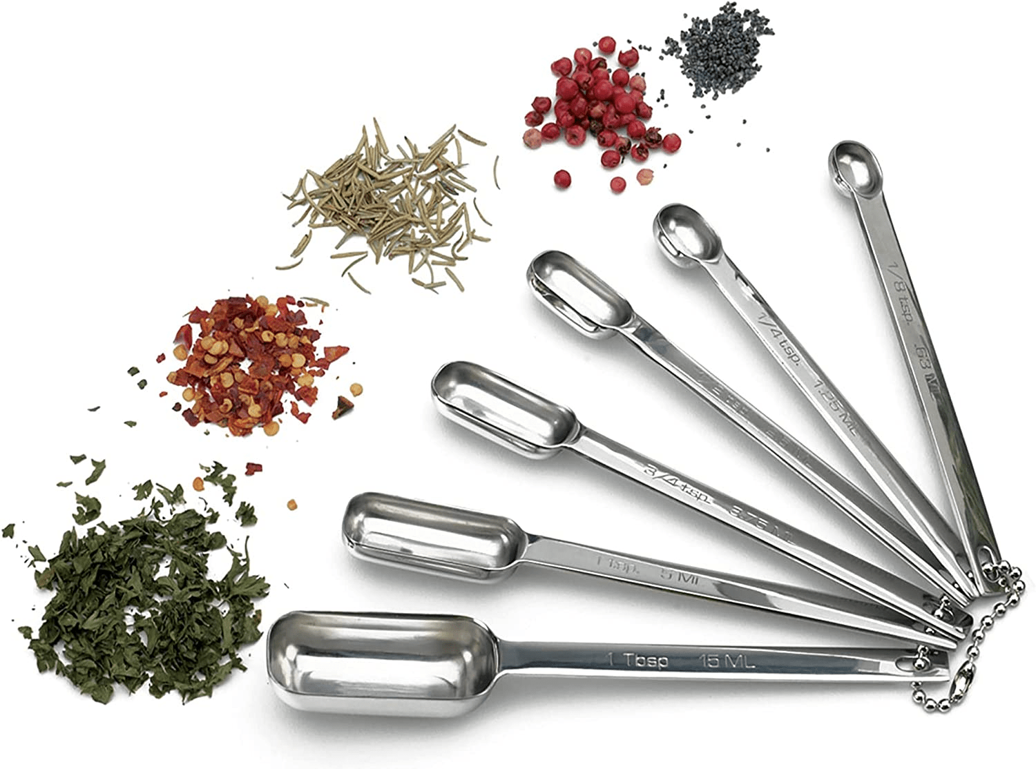Premium RSVP Measuring Spoons Set - 6-Piece Stainless Steel Kitchen Measuring Spoons for Baking, Cooking & Coffee - Perfect for Home Chefs & Bakers