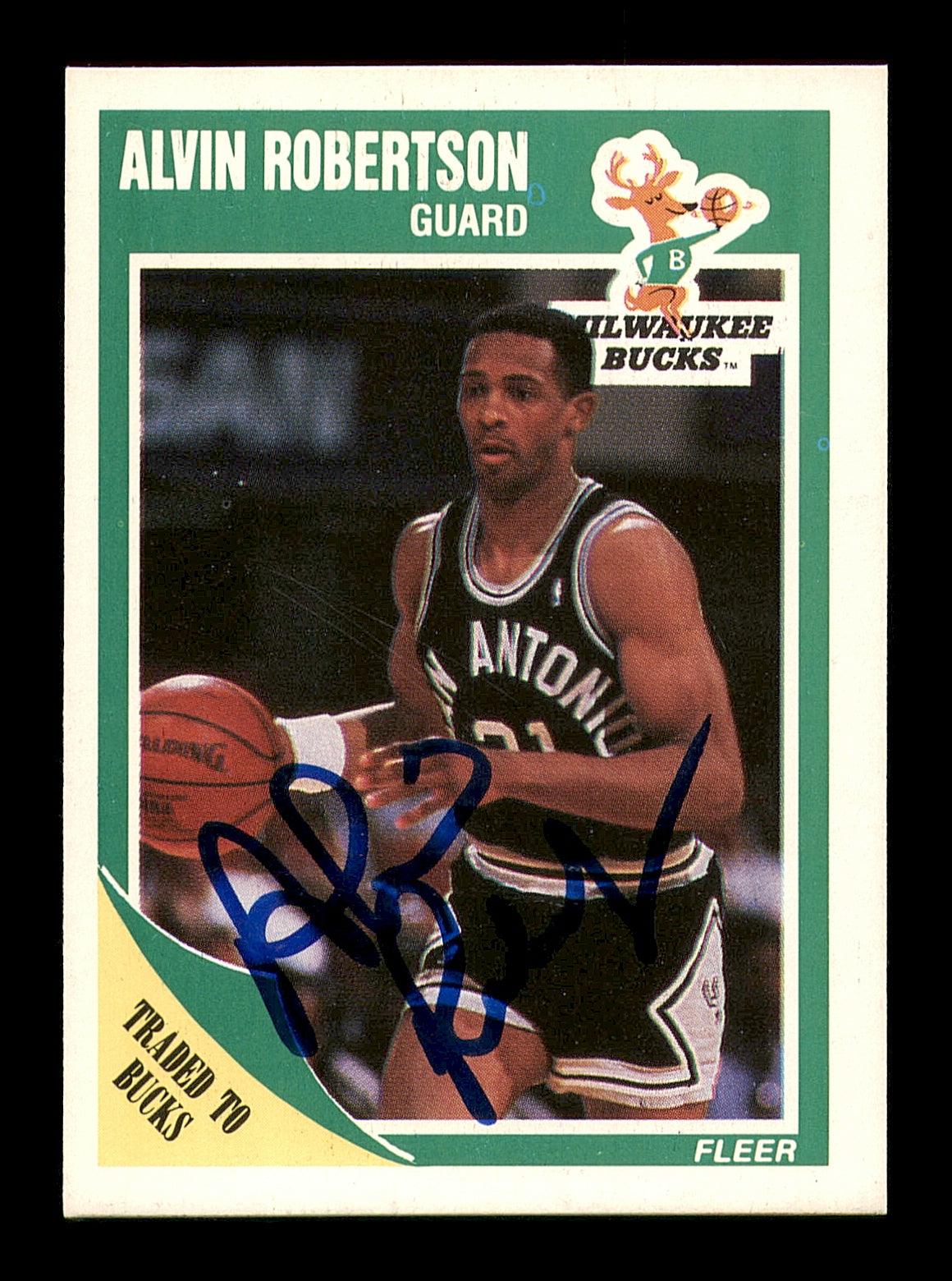 Alvin Robertson Autographed 1989-90 Fleer Basketball Card #90 - Milwaukee Bucks NBA Collectible - Perfect for Sports Memorabilia Collections & Fan Gifts (SKU #183201)