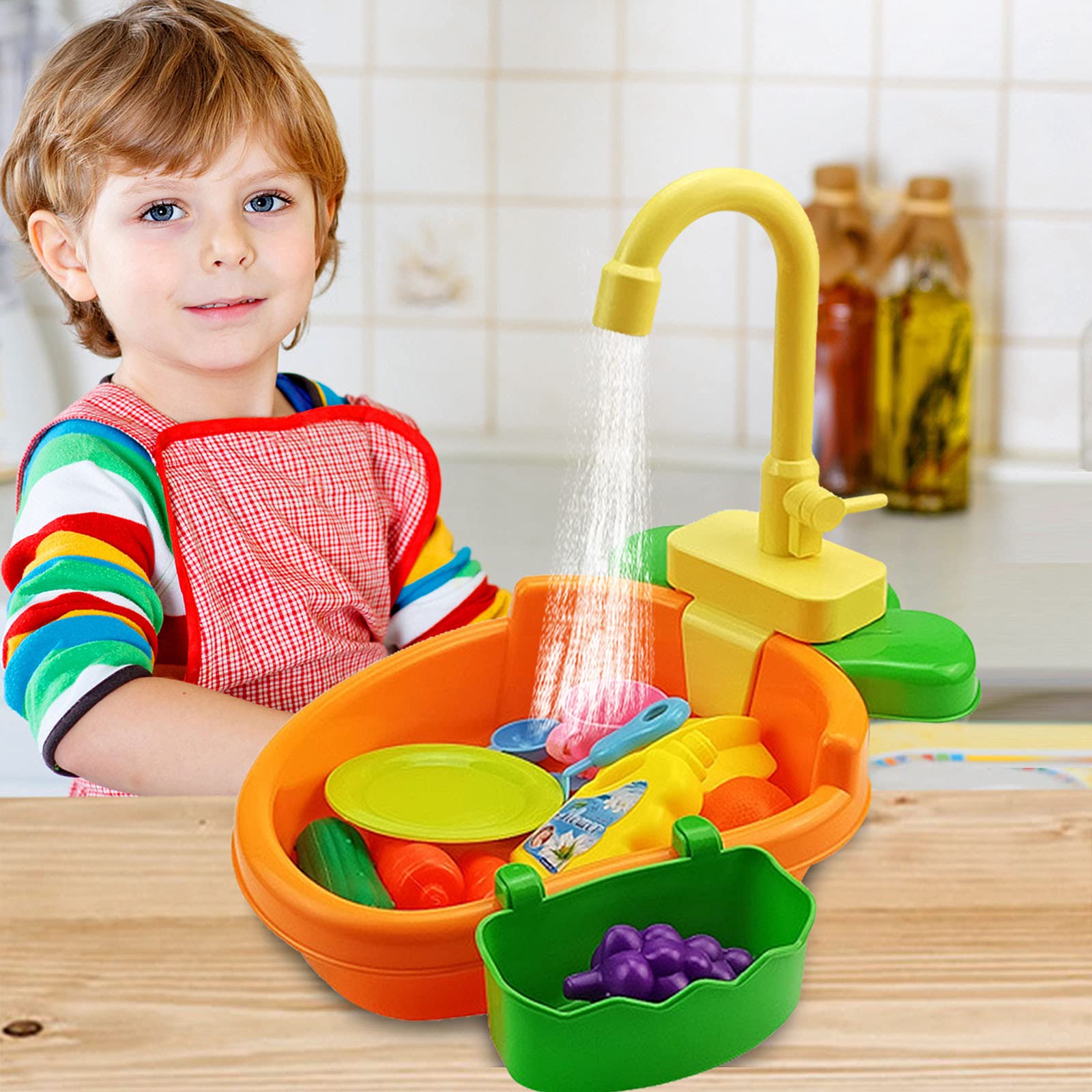 **Electric Dishwasher Play Sink Toy Set – Fun & Educational Running Water Kitchen Toy for Kids – Perfect Christmas Gift for Boys & Girls – Ideal for Pretend Play & Learning at Home**