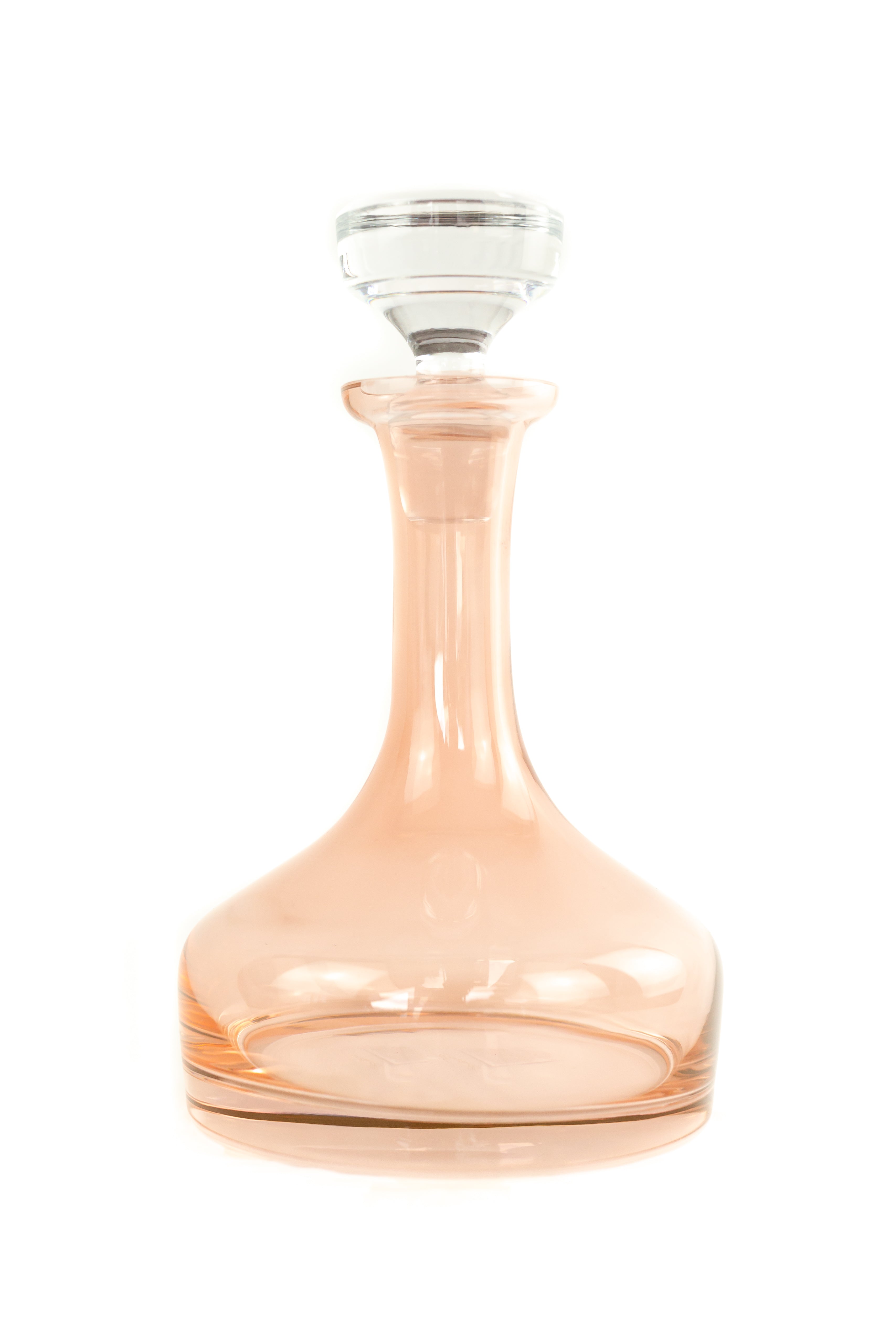 Elegant Estelle Colored Glass Decanter - Blush Pink Wine Carafe for Home Bar, Dining & Gift Giving | Perfect for Parties, Weddings & Special Occasions