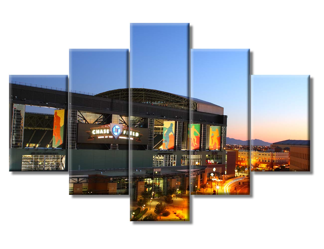 5-Piece Extra Large Baseball Stadium Wall Art Canvas Prints - Modern Framed Sports Poster for Living Room & Home Decor - Ready to Hang (60