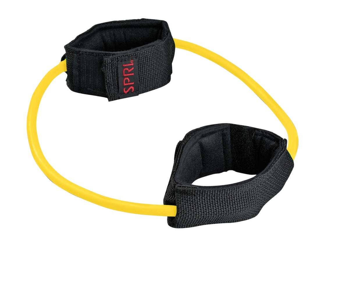 SPRI Xercuff Leg Resistance Band with Non-Slip Padded Ankle Cuffs - Adjustable Exercise Cord for Strength Training, Physical Therapy & Home Gym Workouts (Bands Sold Separately) - Perfect for Pilates, Yoga & Rehabilitation Exercises