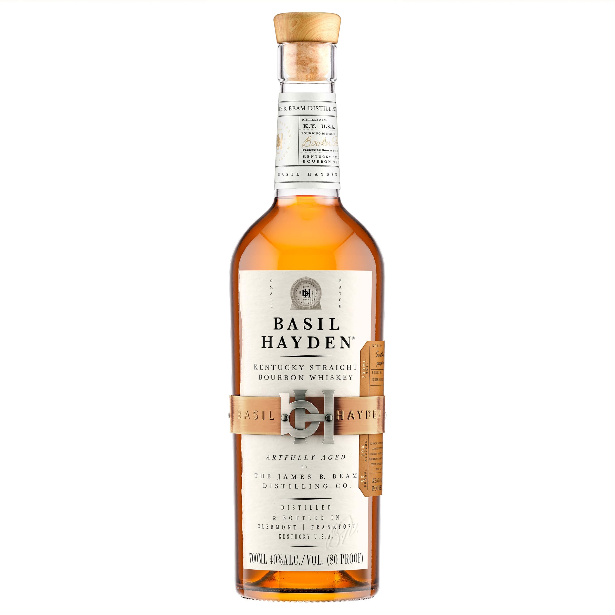 Basil Hayden's 8 Year Old Kentucky Straight Bourbon Whiskey (750ml Bottle) | Premium Small Batch Bourbon for Cocktails & Gifting | Perfect for Whiskey Sours, Old Fashioned & Special Occasions