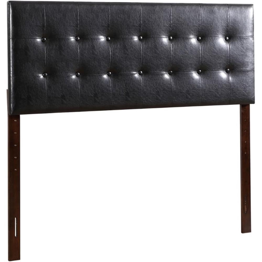 Glory Furniture Super Nova Faux Leather Upholstered Queen Size Headboard - Black | Modern Bedroom Decor for Master & Guest Rooms