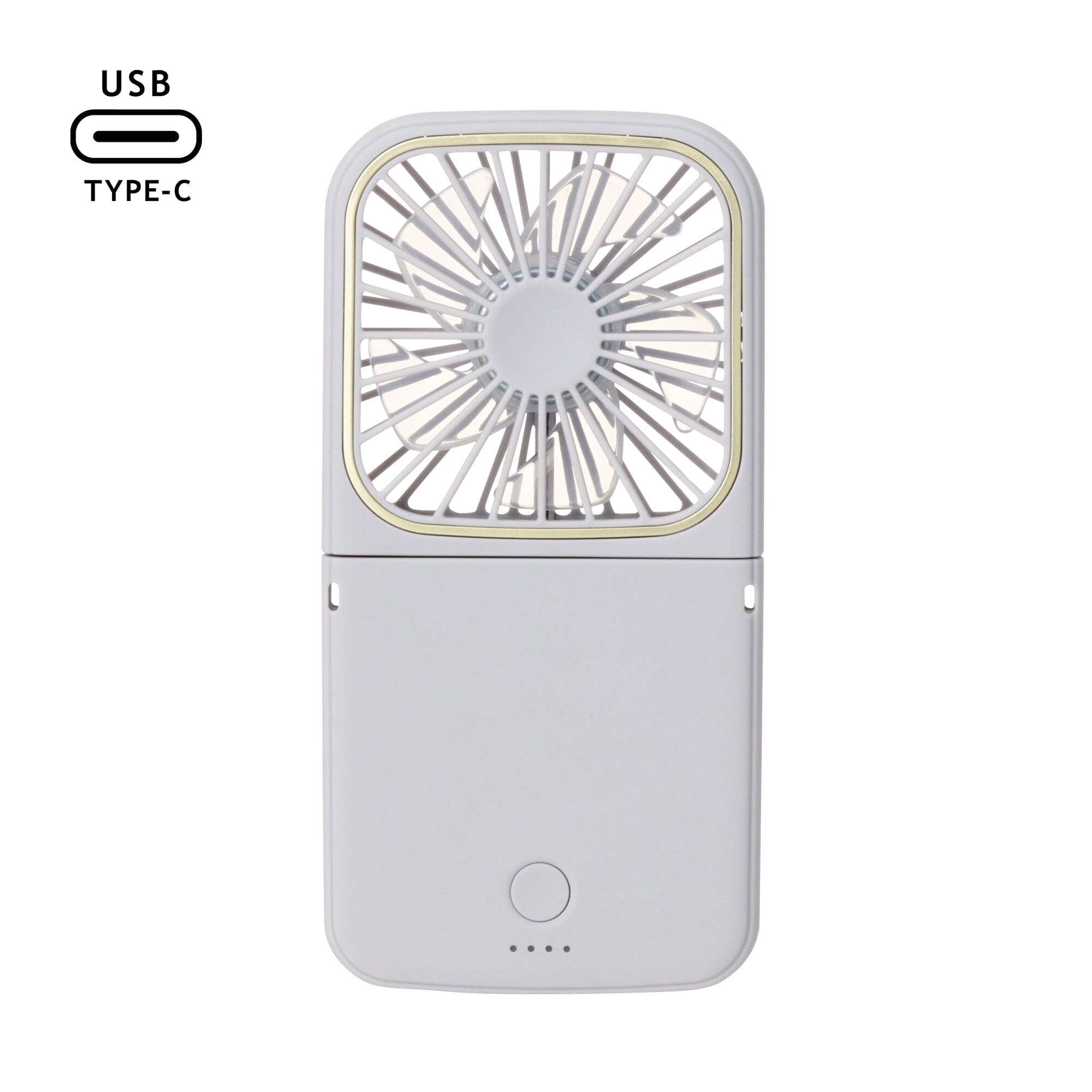 FRAIS Smart Handy Fan - Portable USB Rechargeable Mini Fan with 3 Speeds - Matte Gray - Perfect for Travel, Office, and Outdoor Activities