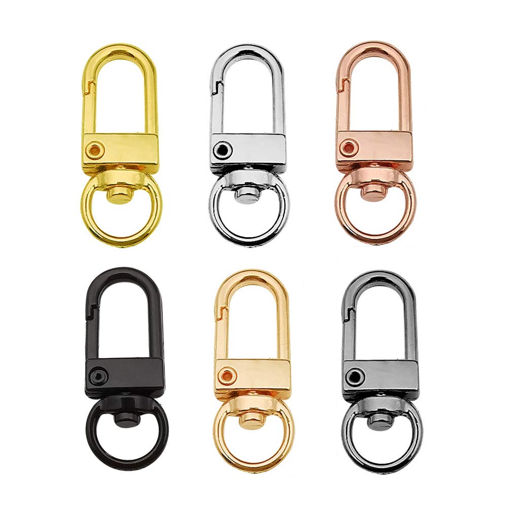 24pcs Lobster Claw Clasps for Keychains, Jewelry & DIY Crafts - Metal Swivel Hooks