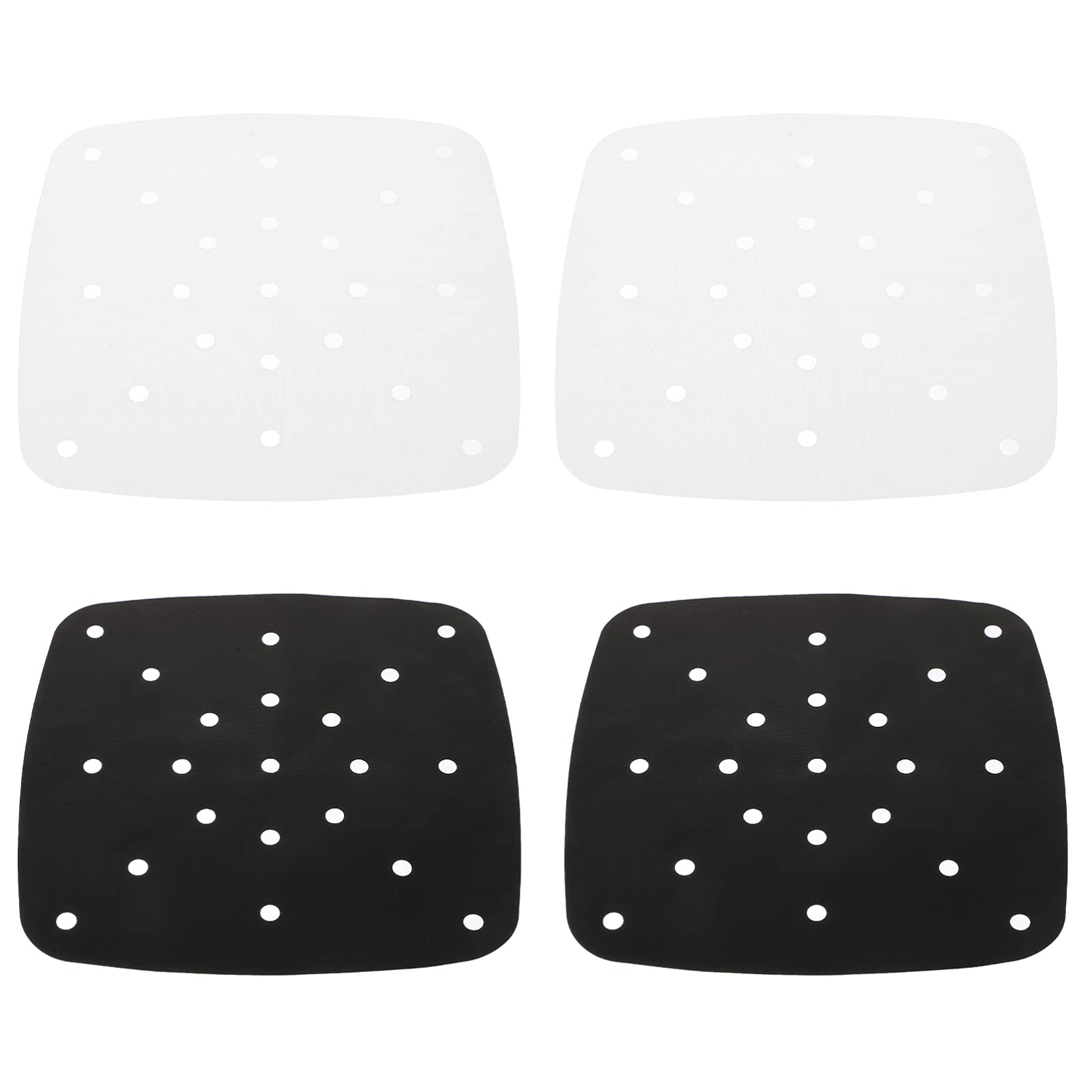 Hemoton 4-Piece Square Air Fryer Parchment Liners - Non-Stick Silicone Baking Mats for Steaming, Cooking & Baking - Perfect for Air Fryers, Steamer Baskets & Oven Use