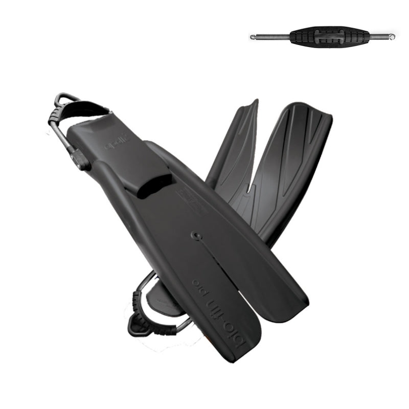 Apollo Bio Fin Pro - High Performance Swim Fins with Adjustable Stainless Steel Spring Straps for Scuba Diving, Snorkeling & Swimming Training