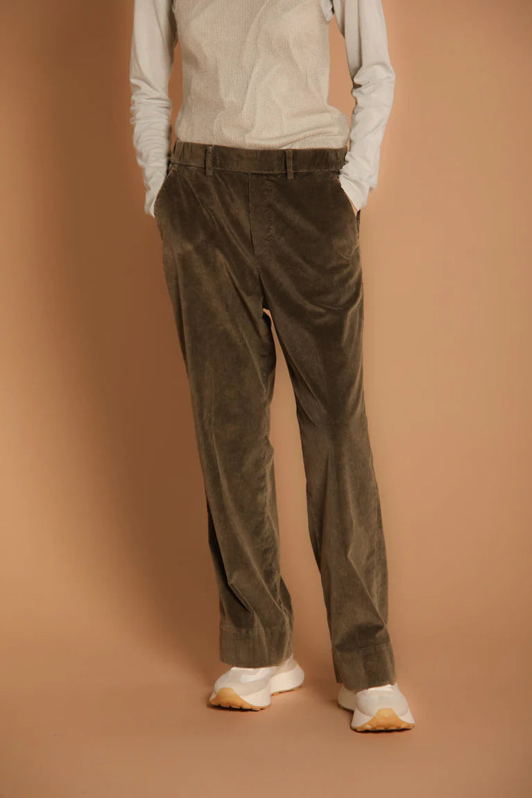 Stylish Straight Chino Corduroy Pants for Men - Comfortable Green Casual Trousers | Perfect for Office Wear & Weekend Outfits
