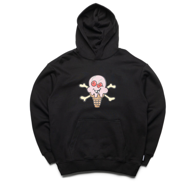Black Ice Cream Cones Hoodie - Soft & Stylish Sweatshirt for Women & Men - Perfect for Casual Wear, Street Fashion & Ice Cream Shop Outings