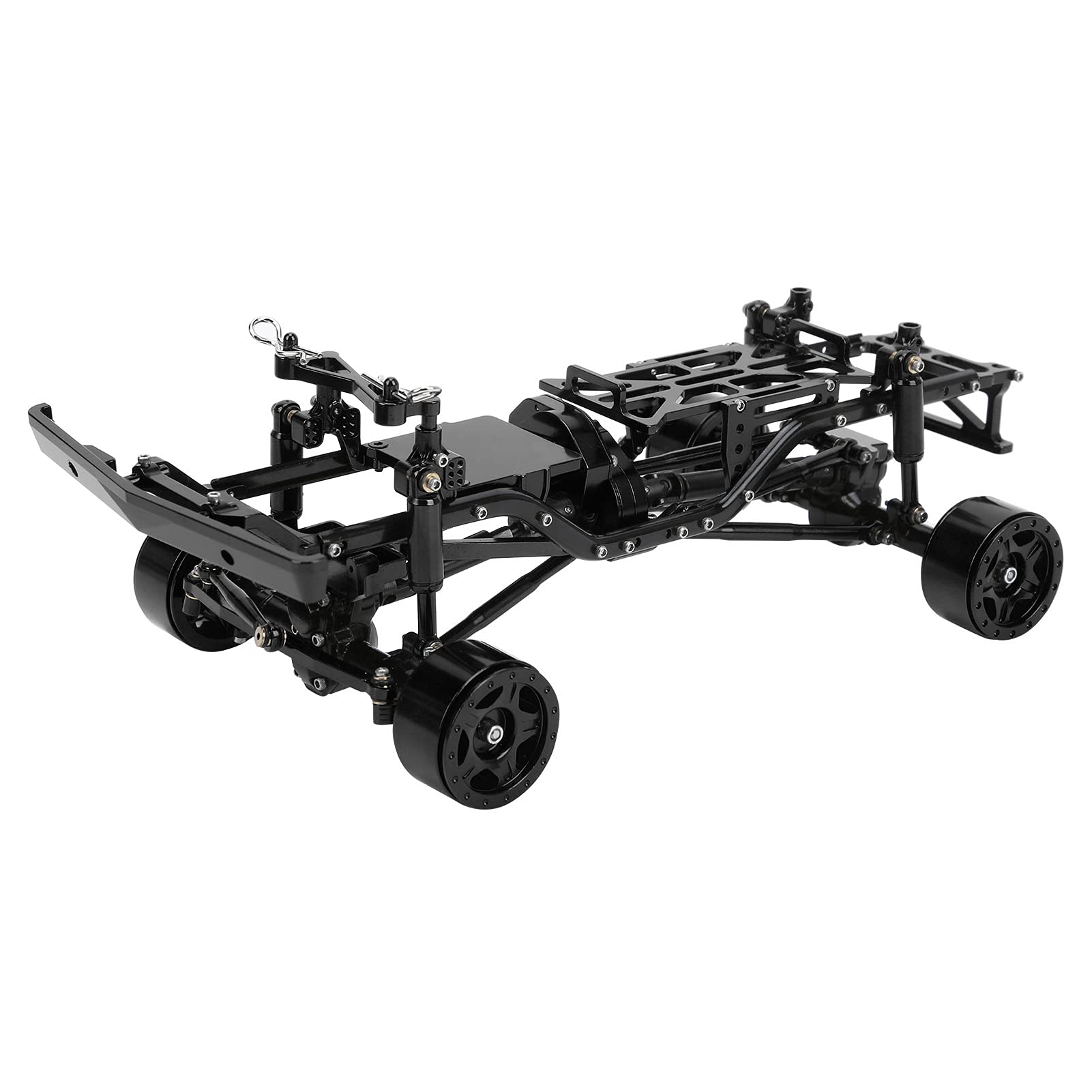 Diydeg 1/24 RC Car Frame Kit - Aluminum Alloy CNC Machined Chassis for Vehicle Modification (Black) | High Stability Upgrade for RC Racing & Off-Road Driving