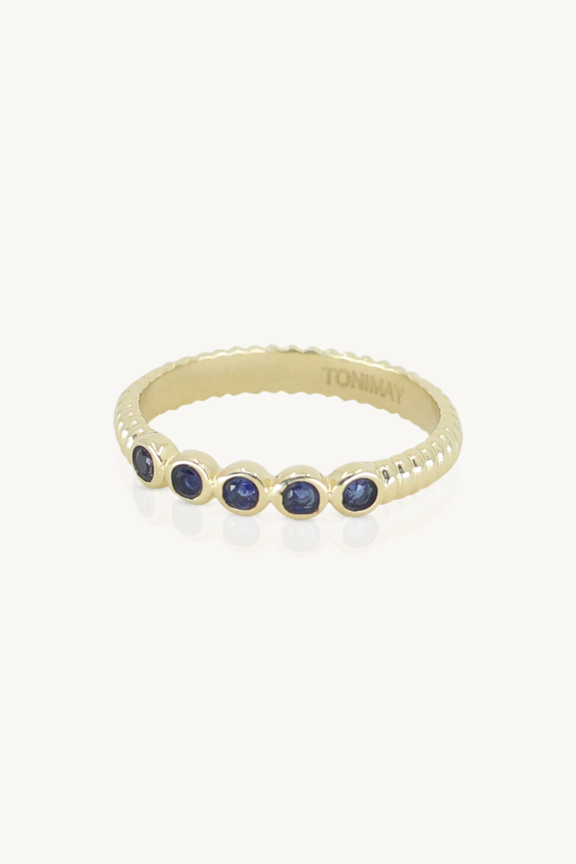 Binded Sapphire Gold Stacker Ring - Elegant Stackable Jewelry for Women | Perfect for Layering, Everyday Wear & Special Occasions