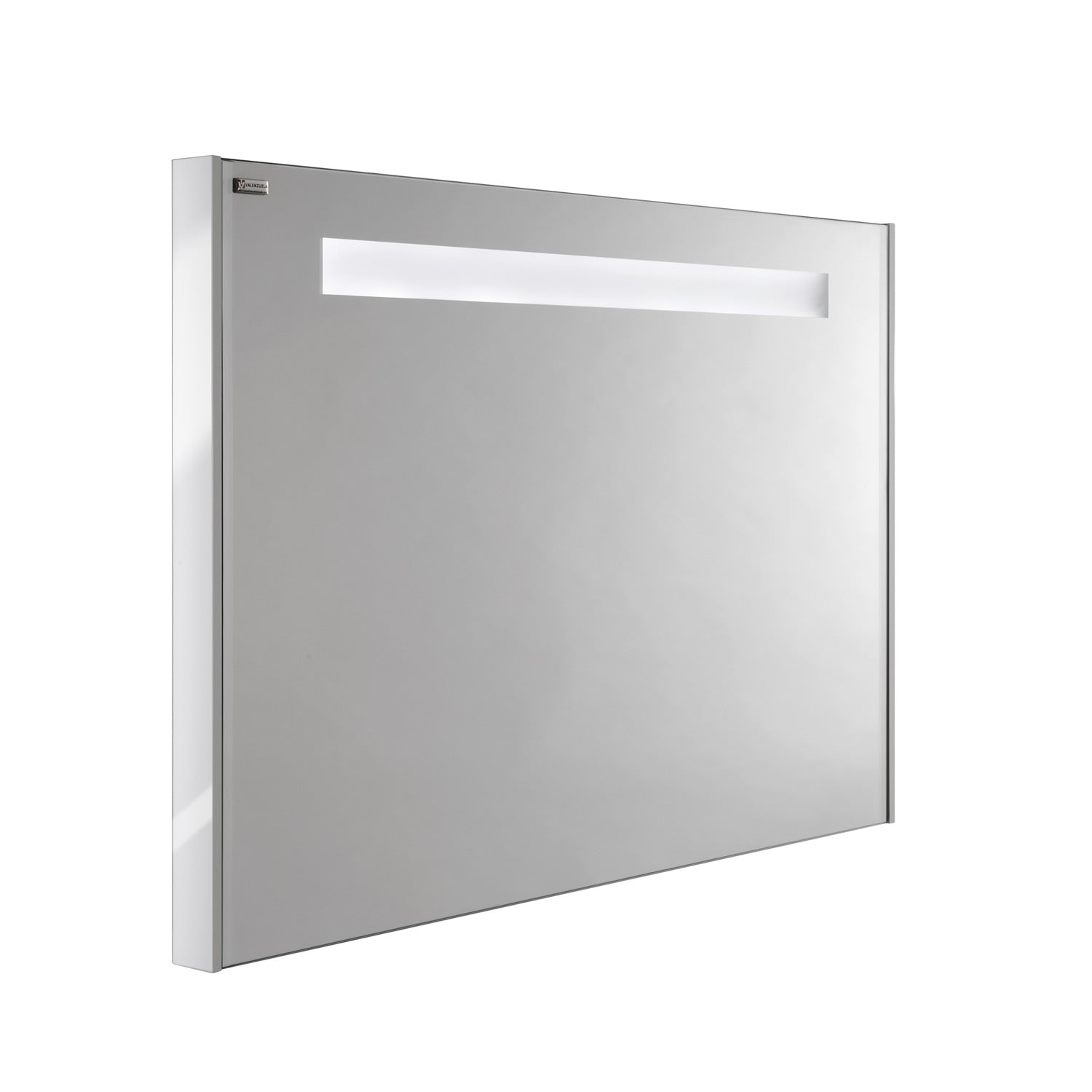 28 LED Backlit Bathroom Vanity Mirror - Wall Mounted Makeup Mirror with Adjustable Lighting, White Finish, Modern Barcelona Series by VALENZUELA - Perfect for Bathroom, Dressing Room & Makeup Studio