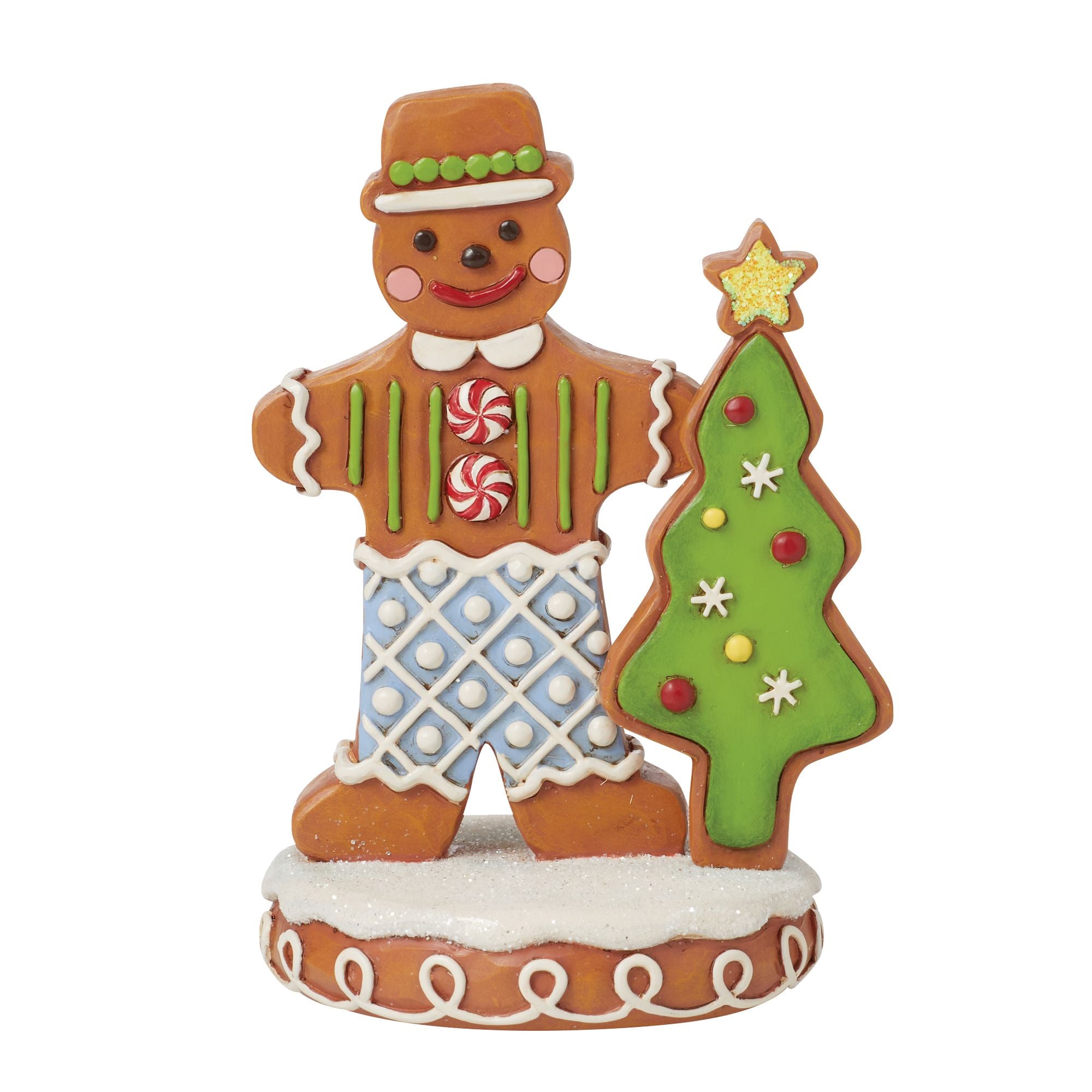 Gingerbread Boy Figurine - Christmas Decor, Holiday Home Ornament, Festive Tabletop Display for Xmas Tree & Mantel Decorations