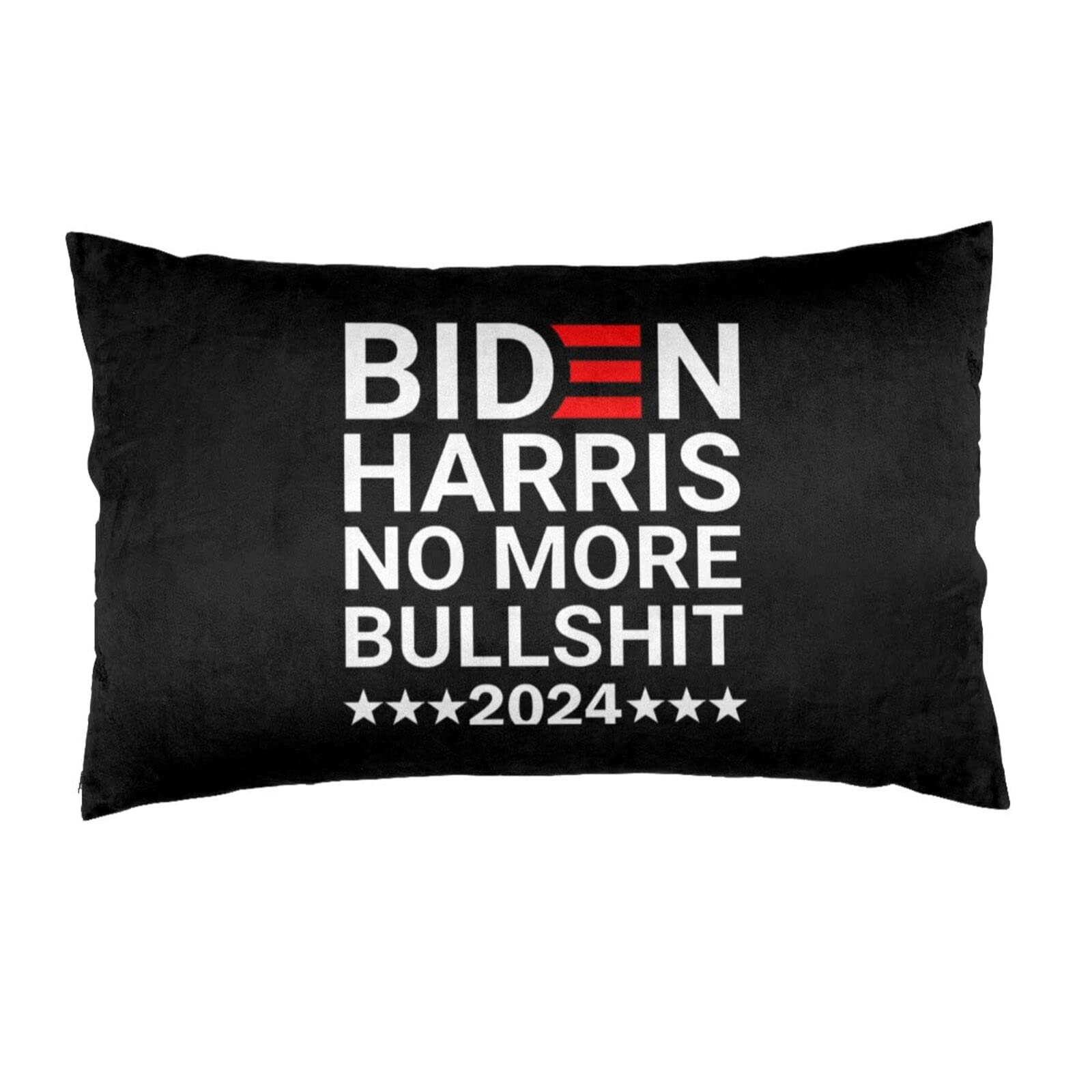 Soft Biden Harris 'No More Bullshit' Pillowcases - 16x24 Inch Envelope Closure Pillow Covers for Bed & Couch - Funny Political Home Decor Gift for Elections & Campaign Support