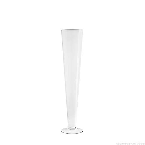 6-Pack White Glass Trumpet Vases 24