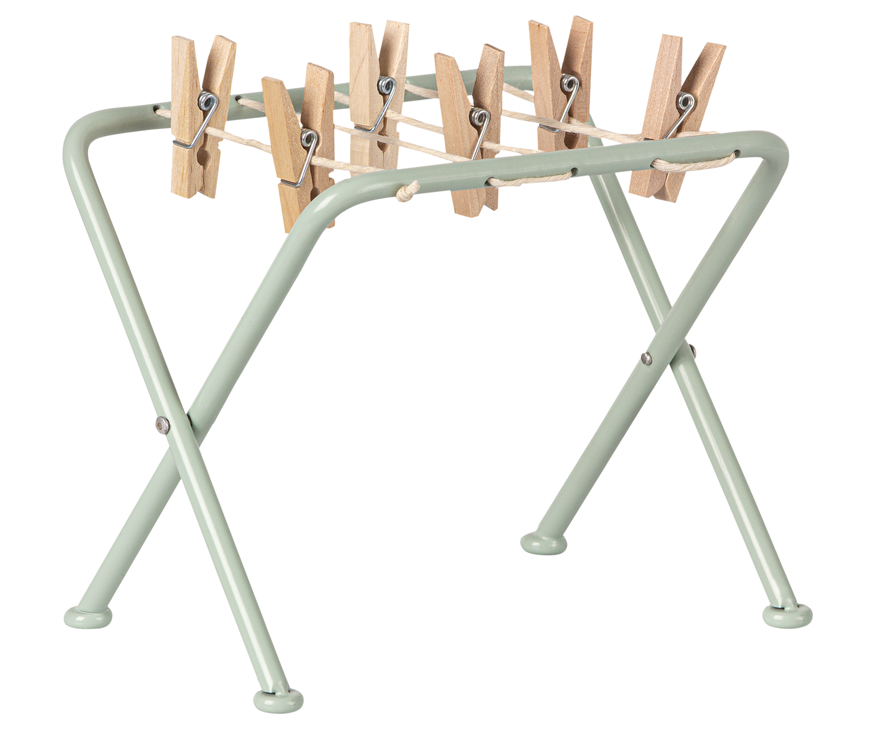 Miniature Wooden Drying Rack with 12 Adjustable Pegs - Perfect for Dollhouse, DIY Crafts & Miniature Laundry Room Accessories