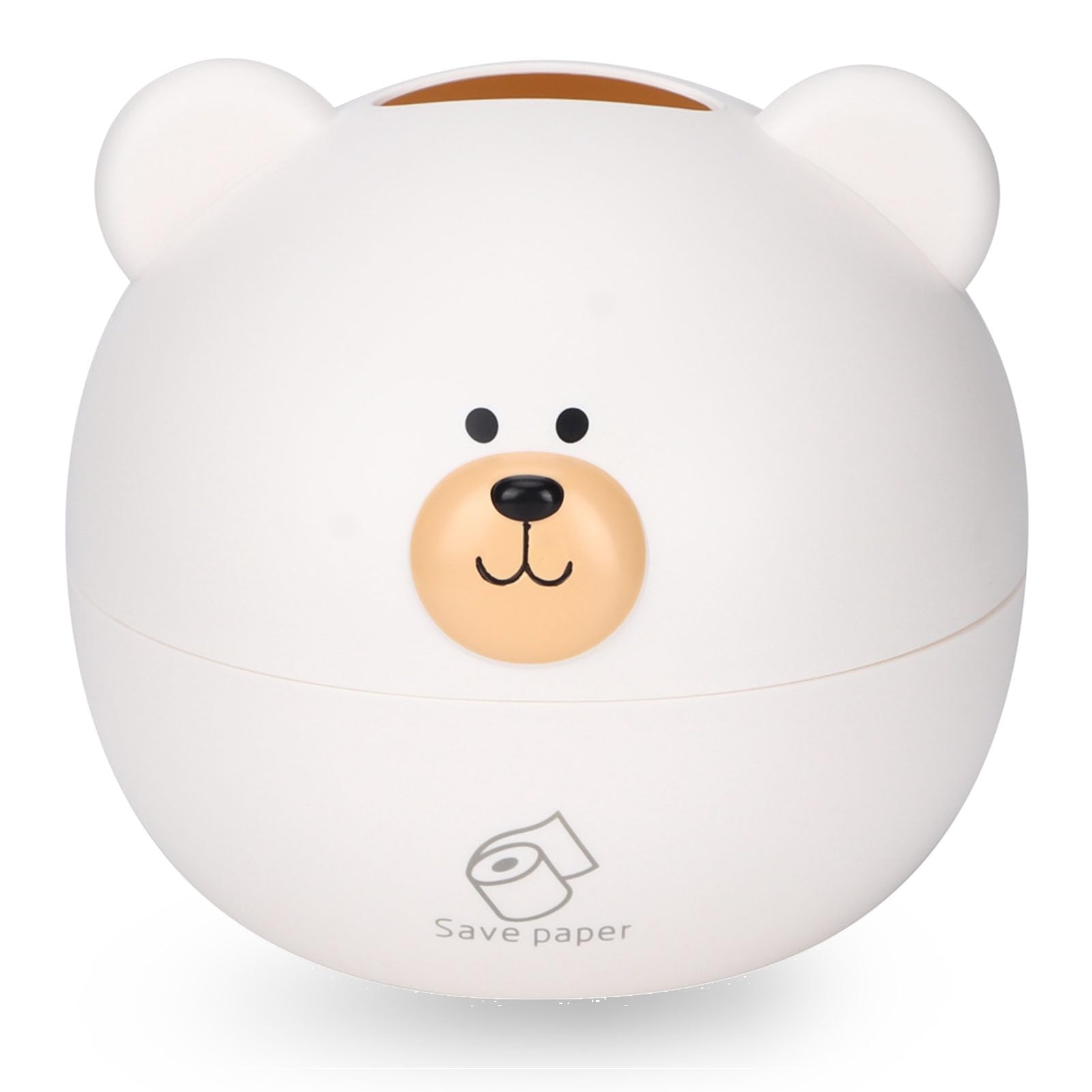 Cartoon Bear Tissue Box Cover - Cute Tissue Dispenser Lid for Home & Office - White Tissue Storage Case for Living Room, Kitchen, Bathroom - Decorative & Functional Tissue Holder