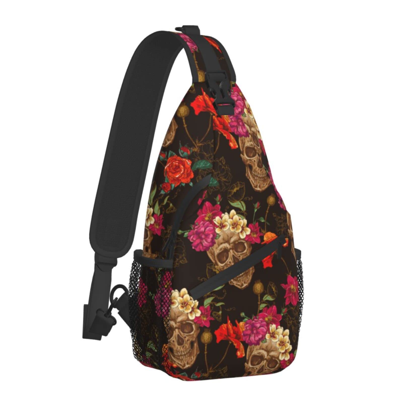 Women's Skull Crossbody Bag - Travel & Hiking Sling Backpack for Outdoor Adventures