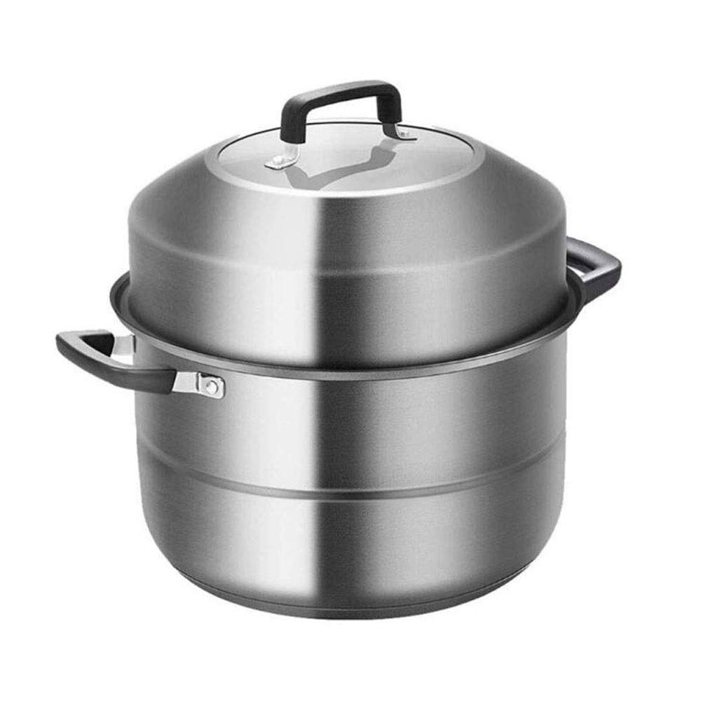 HEMFV Stainless Steel Steamer Pot with Lid - Induction Compatible Food Steamer for Dim Sum, Vegetables & Seafood - Perfect for Healthy Cooking & Meal Prep