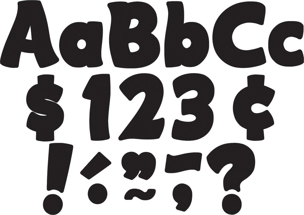 Black Funtastic 4 Letters - Stylish Alphabet Decor for Home & Office - Perfect for Wall Art, Room Decor, and Gift Giving