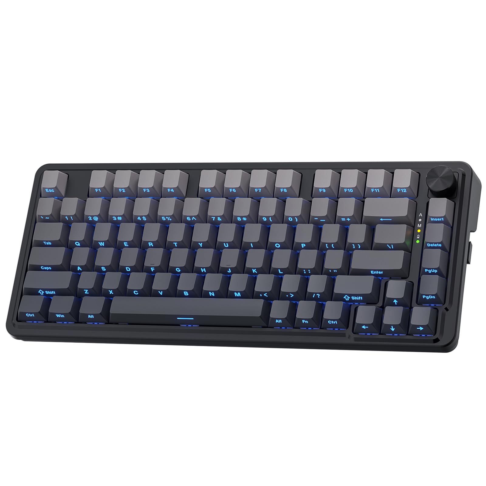 Redragon K673 GB 75% Wireless RGB Gaming Mechanical Keyboard - 3-Mode Connectivity (2.4G/Wired/Bluetooth), 81-Key Compact Design with Hot-Swap Sockets, PBT Keycaps, Dedicated Volume Knob & 5-Layer Noise Reduction | Perfect for PC Gaming, Office Work & Streaming Setup