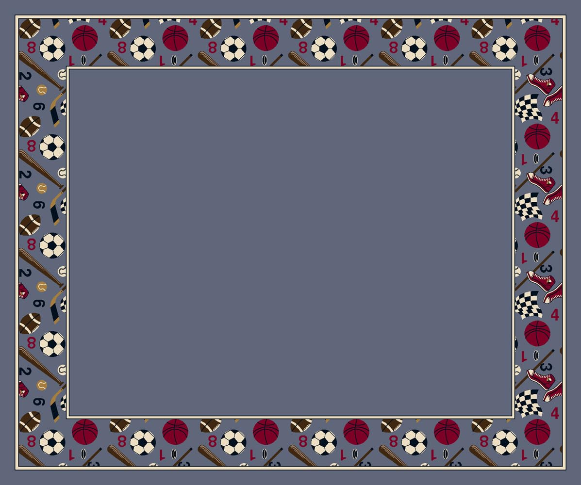 Design Center Good Sport Lapis Novelty Rug 5'4