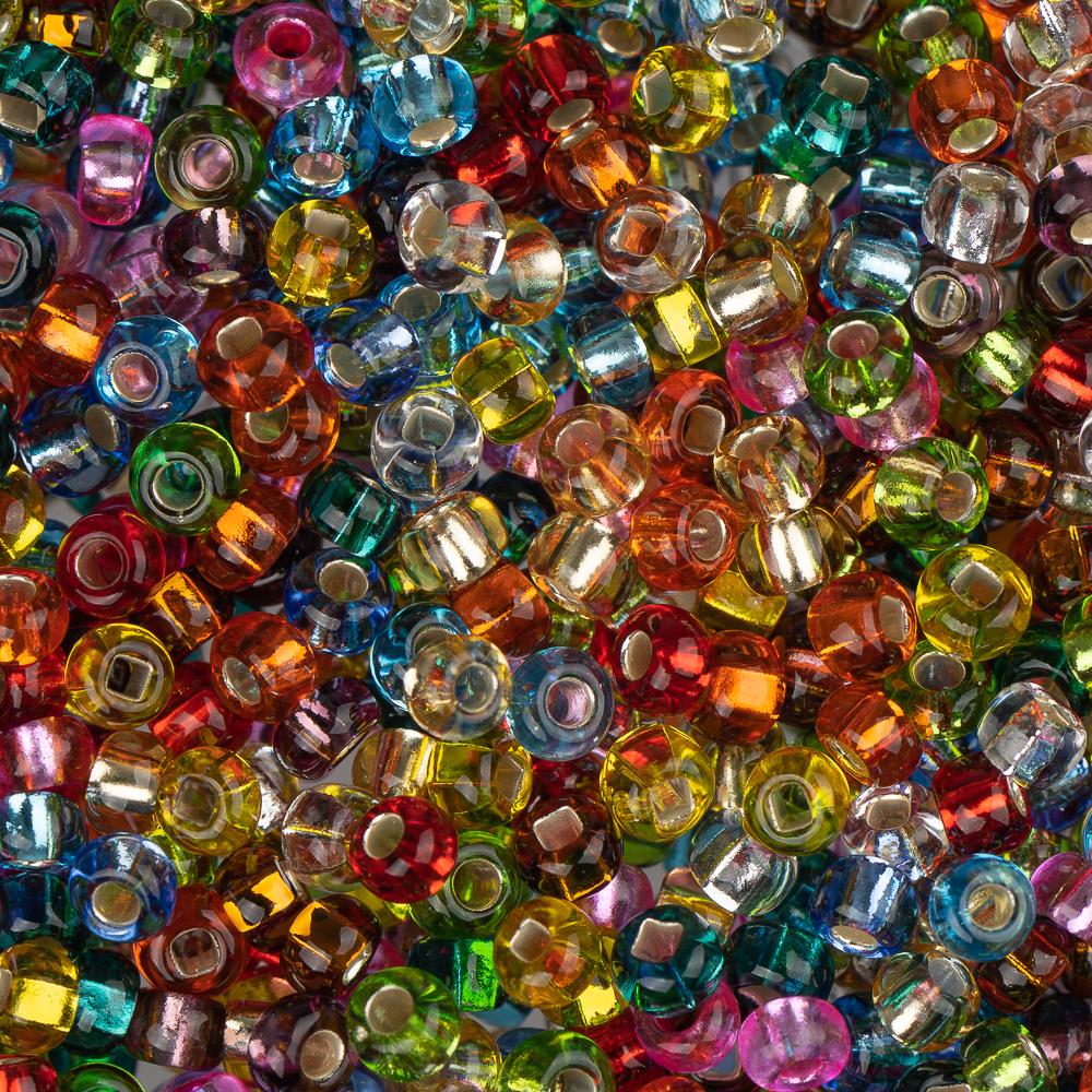10/0 Czech Seed Beads #003 Silver Lined Multi Mix 22g - Premium Glass Beads for Jewelry Making, DIY Crafts, and Beading Projects