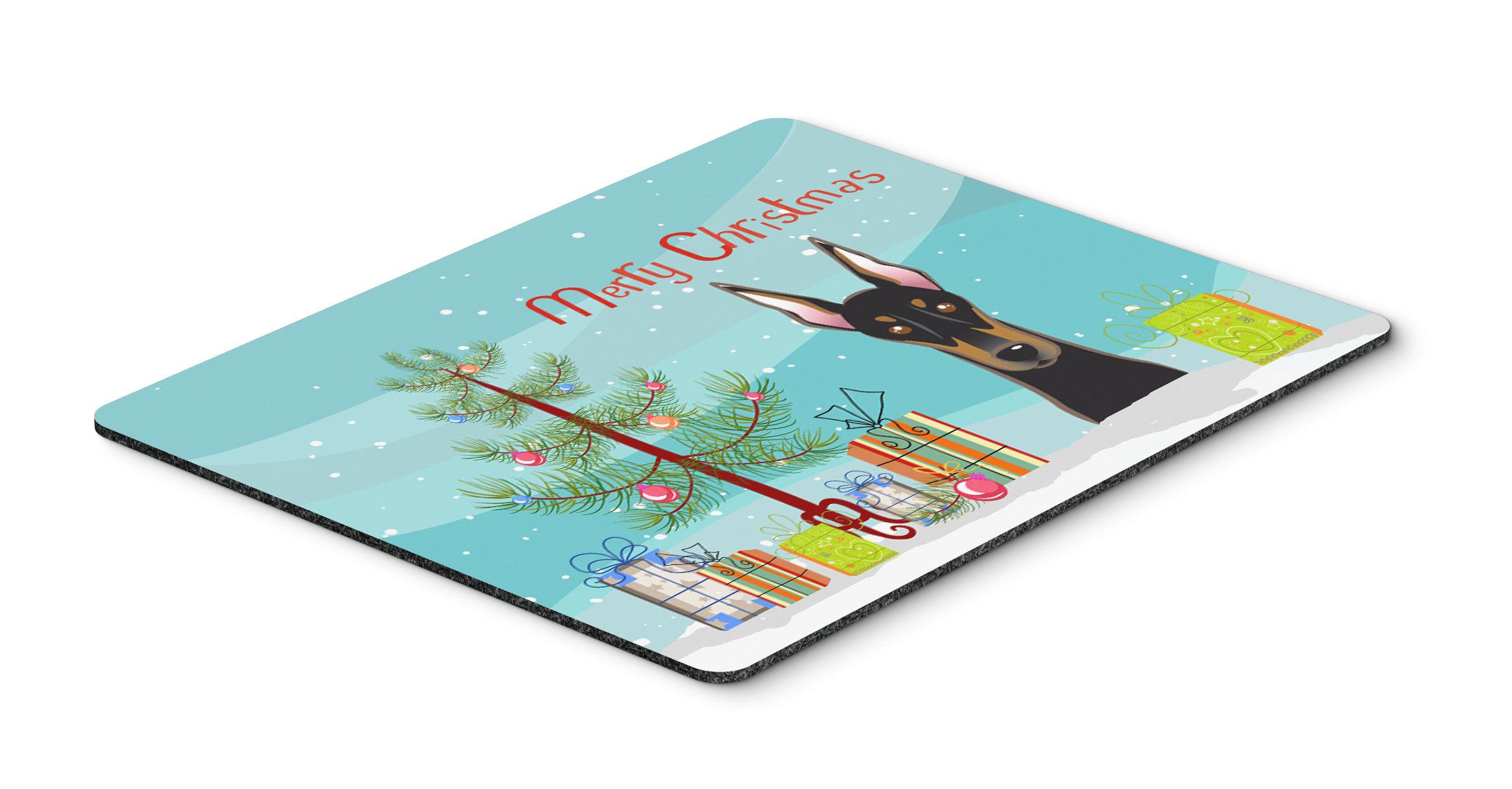 Christmas Tree and Doberman Mouse Pad - Large Washable Non-Slip Desk Mat for Home Office, Gaming & Computer Work | Holiday Decor & Functional Gift Idea