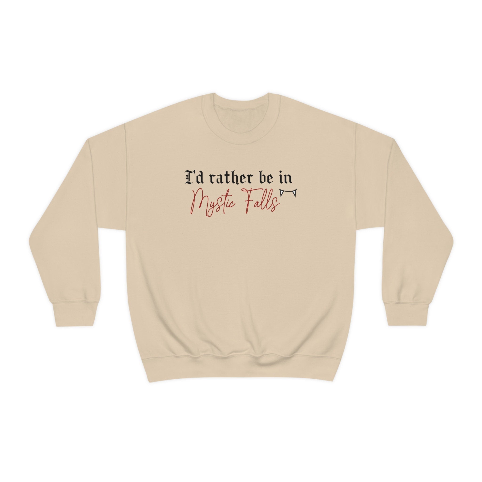 I'd Rather Be in Mystic Falls Sweatshirt - The Vampire Diaries TVD Fan Gift, Salvatore Brothers Hoodie for Women & Men - Perfect for Halloween Cosplay, Fan Conventions & Casual Wear