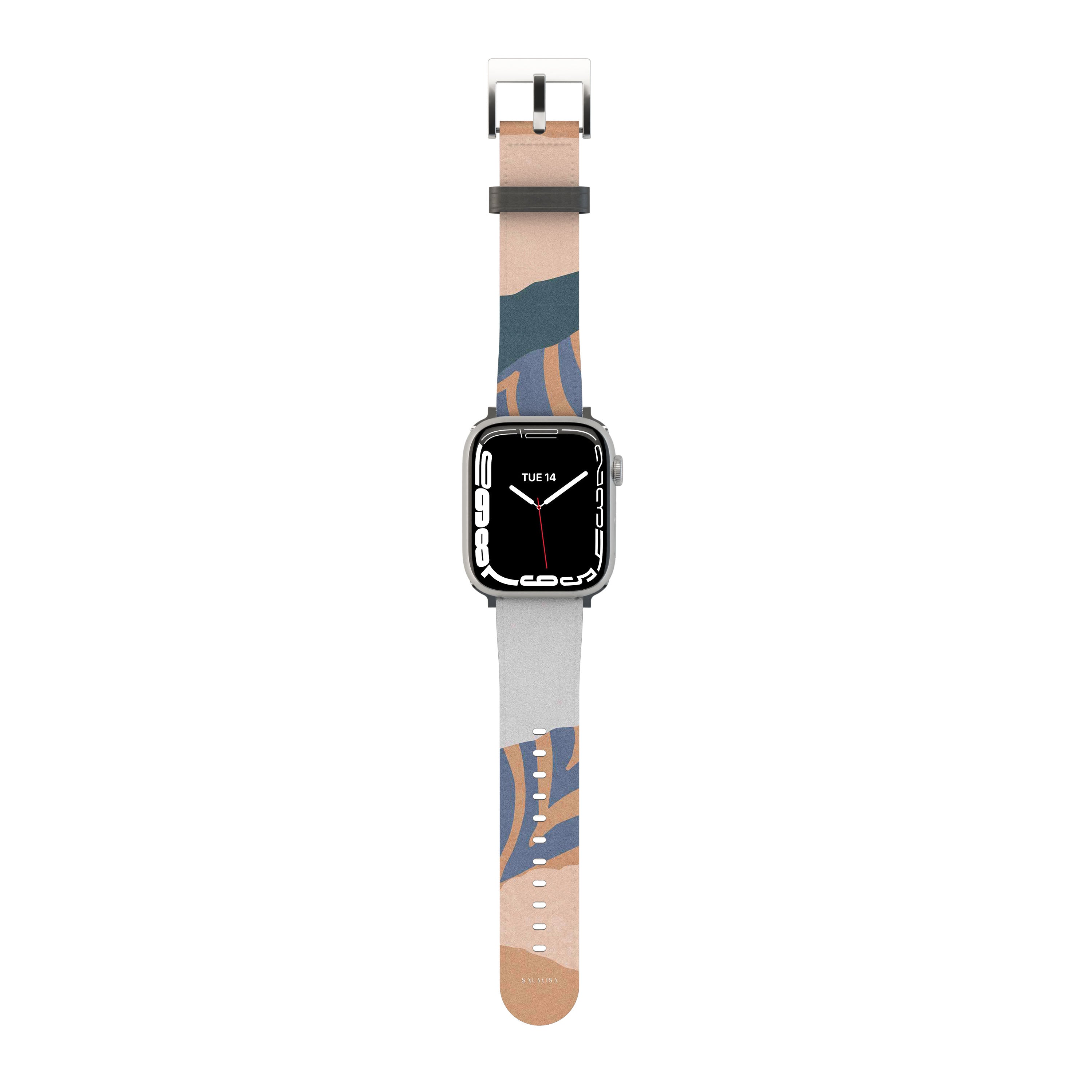 Premium Beige Genuine Leather Apple Watch Band - Soft & Comfortable Strap for Apple Watch Series 9/8/7/6/SE - Perfect for Workouts, Office & Everyday Wear